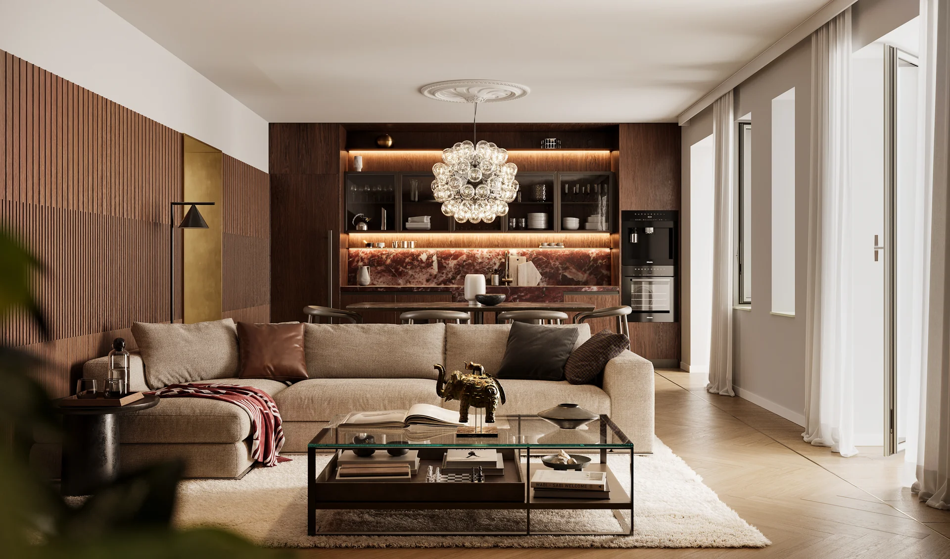 Living di un appartamento firmato Palazzo Adda — Porta Nuova, Milano